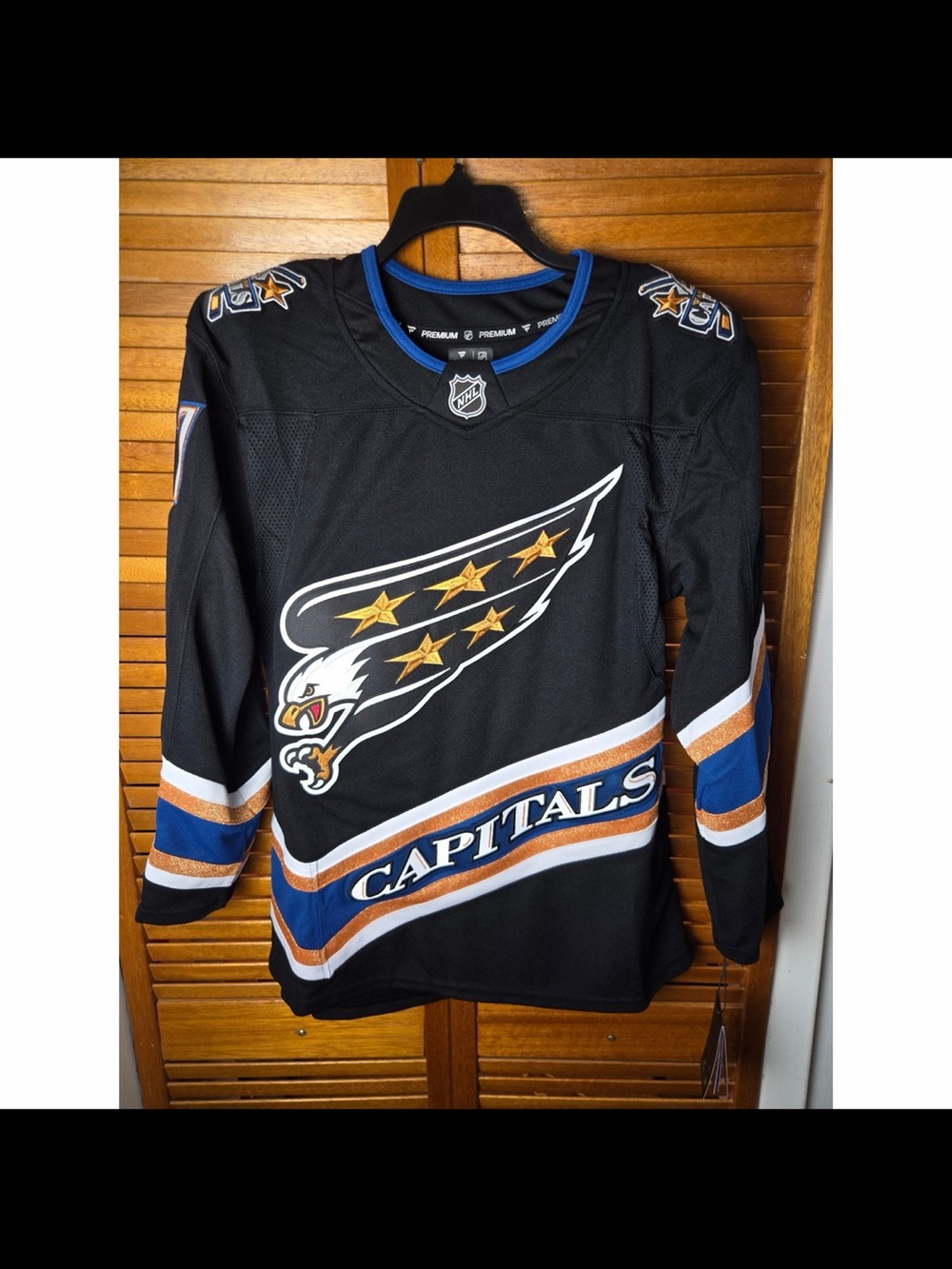 Washington Capitals Fanatics Premium Oshie Screaming Eagle Black Jersey Mens 42